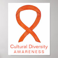Cultural Diversity Awareness Ribbon Print Poster