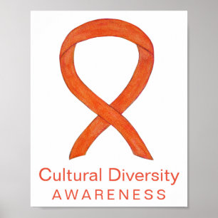 Cultural Diversity Awareness Ribbon Print Poster