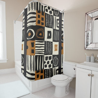 Cultural Ethnic Mud Cloth African Print Shower Curtain