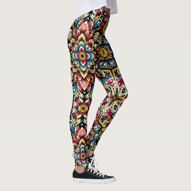 Cultural Heritage Design African Flower Medley Leggings (Right)