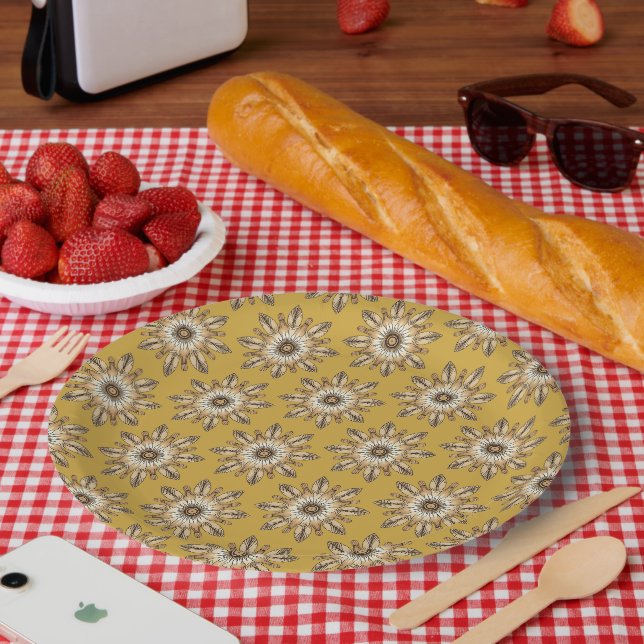 Cultural Mandala Design Paper Plate (Picnic)