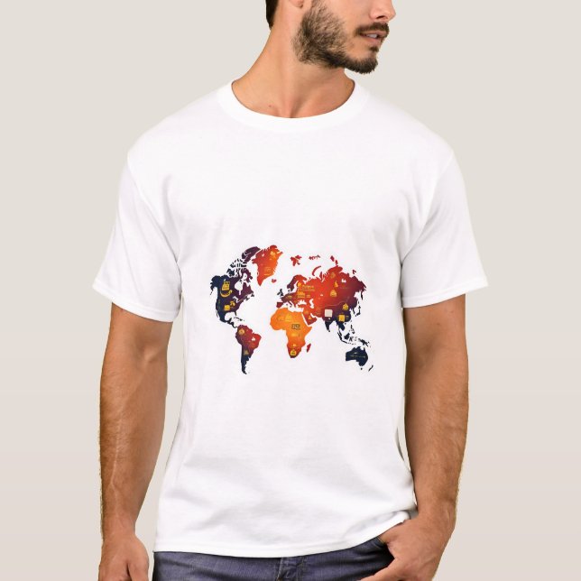 Cultural World Map T-Shirt (Front)