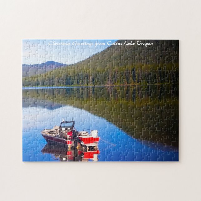 Cultus Lake Oregon. Christmas Greetings Jigsaw Puzzle (Horizontal)