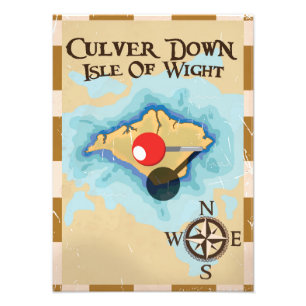 Culver Down Isle of wight England travel poster