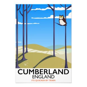 Cumberland, England vintage style travel poster. Photo Print