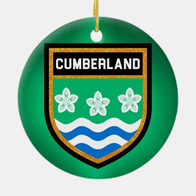 Cumberland Flag Ceramic Tree Decoration (Back)