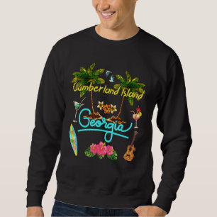Cumberland Island Beach Summer Palm Surf Sun Set P Sweatshirt