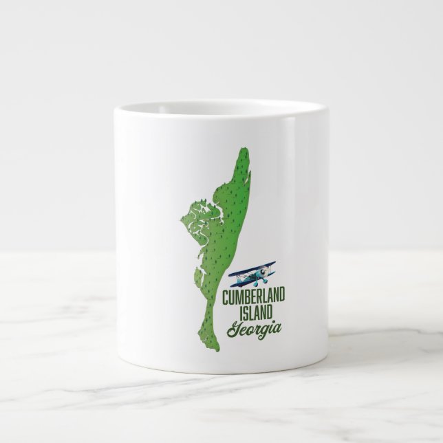 Cumberland island Georgia Map Large Coffee Mug (Front)