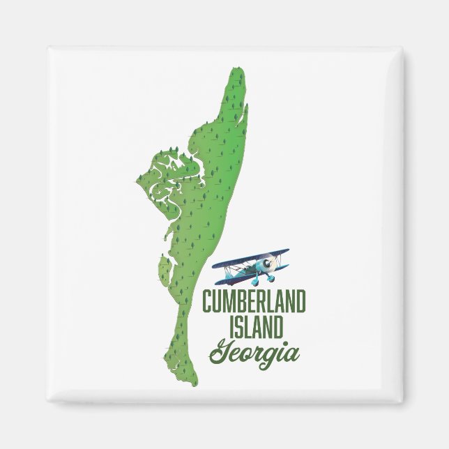 Cumberland island Georgia Map Magnet (Front)