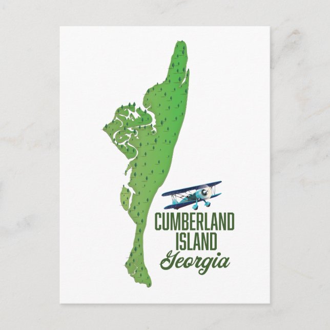 Cumberland island Georgia Map Postcard (Front)