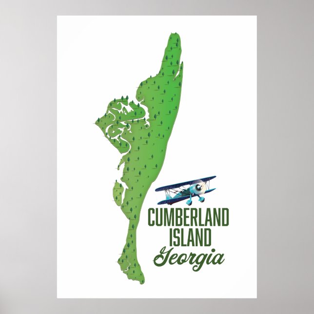 Cumberland island Georgia Map Poster (Front)