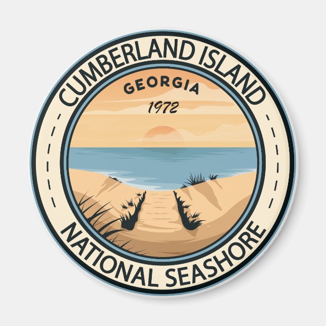 Cumberland Island National Seashore Georgia Badge Magnet (Front)