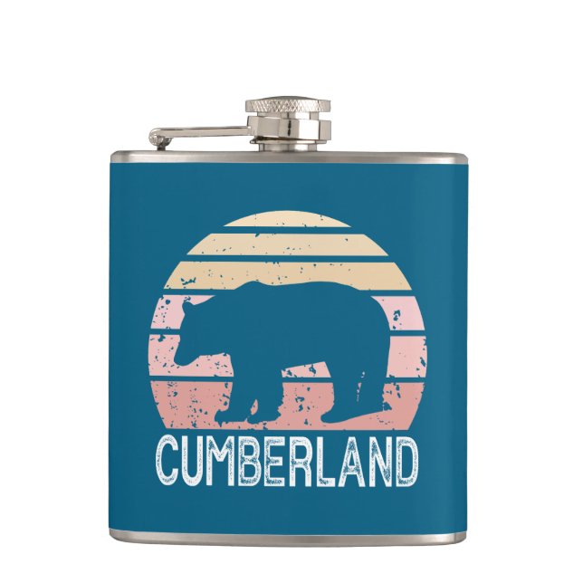 Cumberland Maryland Retro Bear Hip Flask (Front)