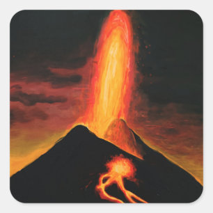 Cumbre Vieja volcano T-Shirt Square Sticker