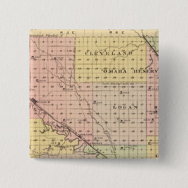 Cuming County, Nebraska 15 Cm Square Badge (Front)