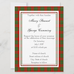 Cumming Scottish Wedding Invitation