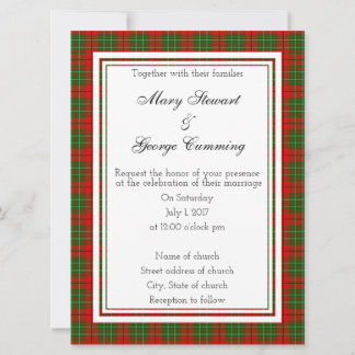Cumming Scottish Wedding Invitation