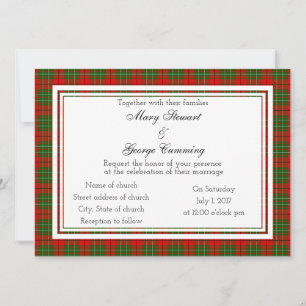 Cumming Scottish Wedding Invitation