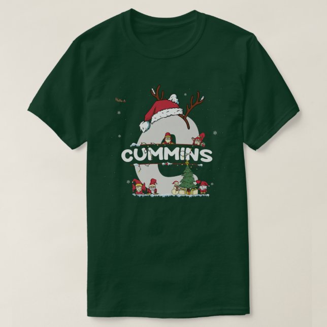 Cummins Christmasw Cummins Name for funny Xmas  T-Shirt (Design Front)