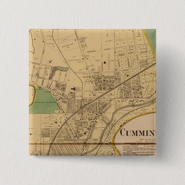Cumminsville, Ohio 15 Cm Square Badge (Front)