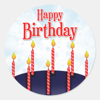 Cumpleaños feliz - Pegatina redondo Classic Round Sticker
