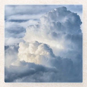 Cumulus Cloud Group Glass Coaster