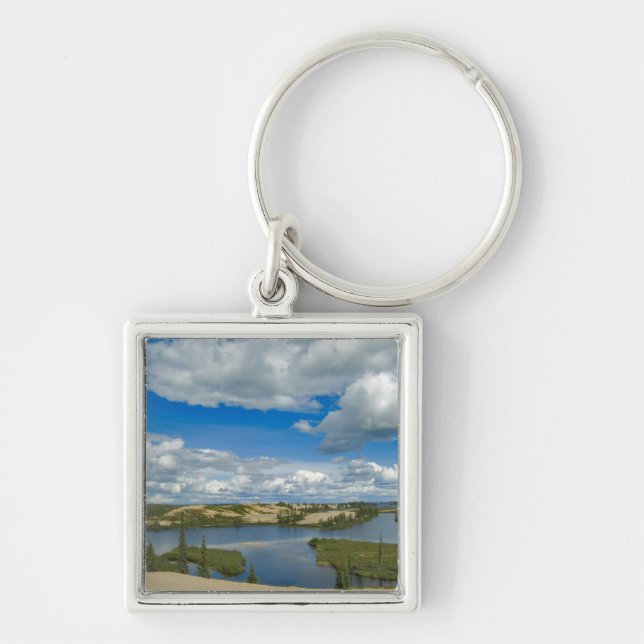 Cumulus clouds float above lakes, Northwest Key Ring (Front)