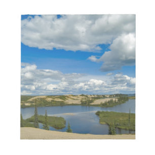 Cumulus clouds float above lakes, Northwest Notepad