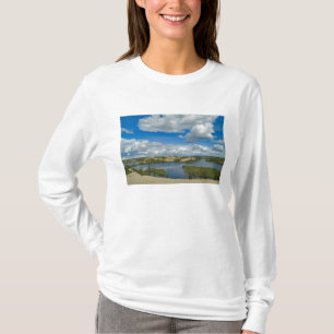 Cumulus clouds float above lakes, Northwest T-Shirt