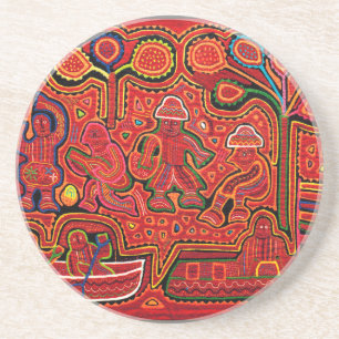 Cuna Indian Men in Cayucos Coaster
