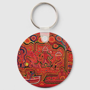 Cuna Indian Men in Cayucos Key Ring