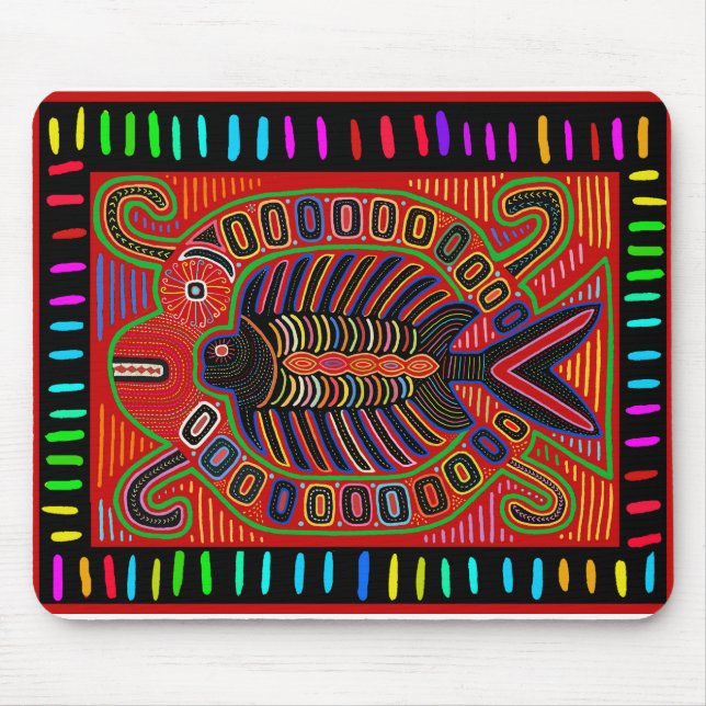 Cuna Indian Mola Flying Fish Mouse Pad (Front)