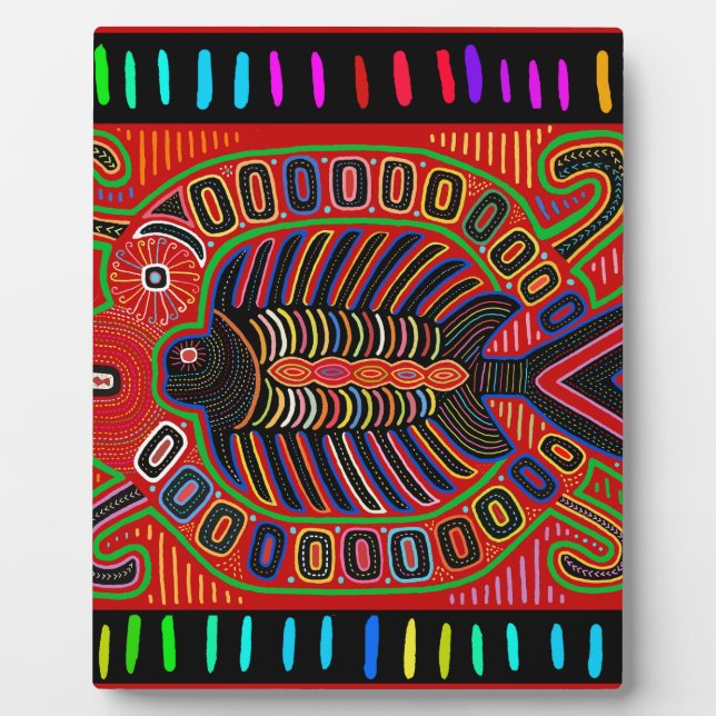 Cuna Indian Mola Flying Fish Plaque (Front)