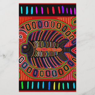 Cuna Indian Mola Flying Fish Stationery