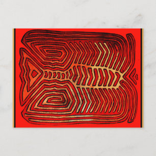 Cuna Indian Tribal Lobster Skeleton Postcard