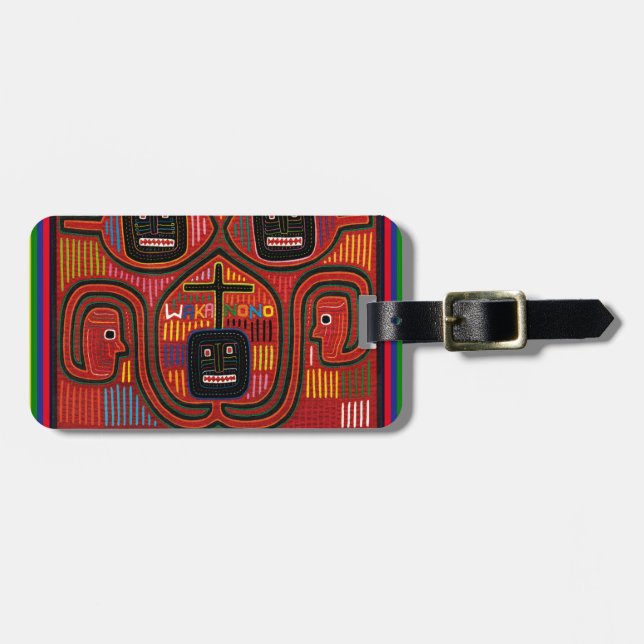 Cuna Tribal Design Luggage Tag (Front Horizontal)
