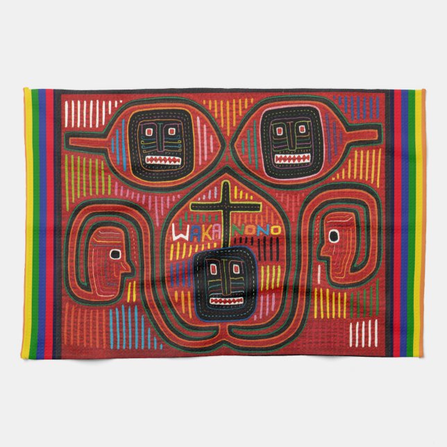 Cuna Tribal Design Tea Towel (Horizontal)