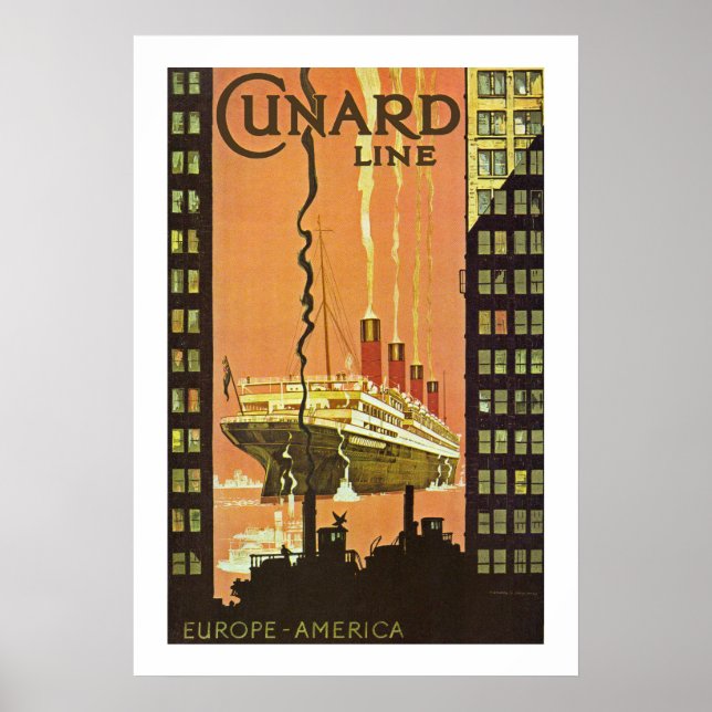 Cunard Europe-America Poster (Front)