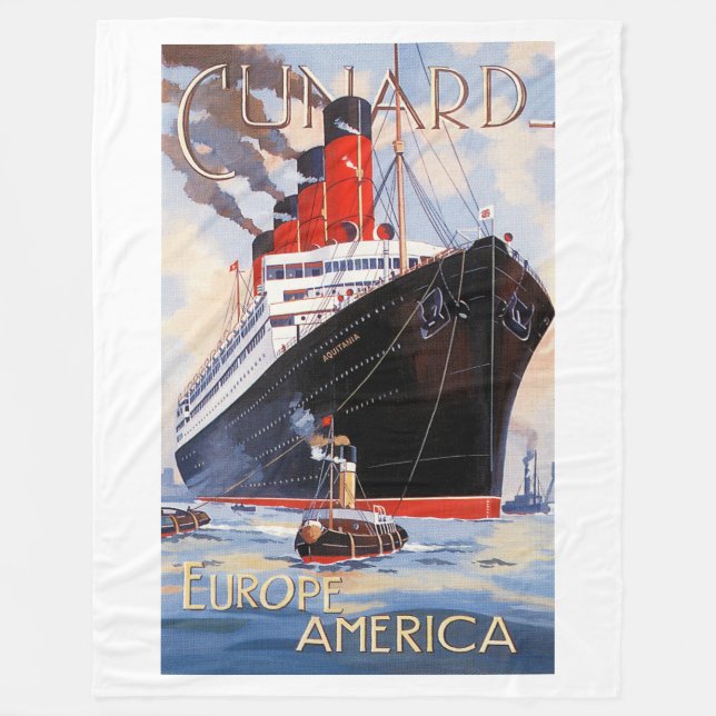 CUNARD OCEAN LINER AQUITANIA  FLEECE BLANKET (Front)