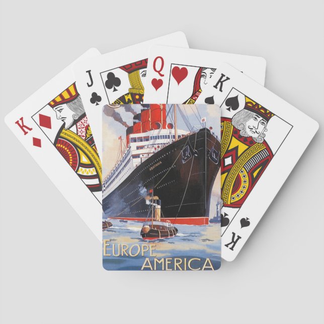 CUNARD OCEAN LINER AQUITANIA PLAYING CARDS (Back)