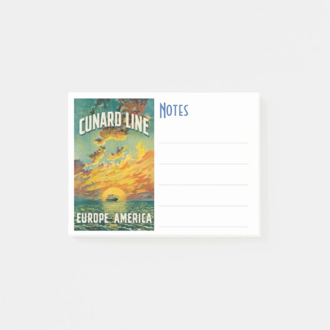 CUNARD OCEAN LINER EUROPE AMERICA POST-IT NOTES (Front)