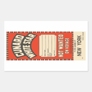 Cunard White Star (to New York) Rectangular Sticker