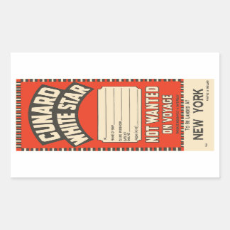 Cunard White Star (to New York) Rectangular Sticker