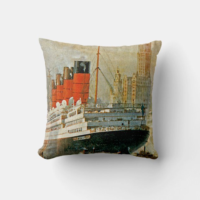 Cunarder at New York Cushion (Front)