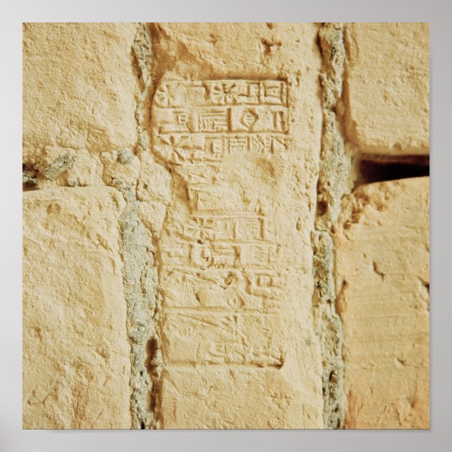 Cuneiform script on a palace wall poster (Front)