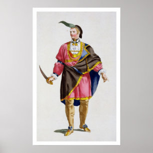 Cunne Shote, Chief of the Cherokees, 1780 (coloure Poster
