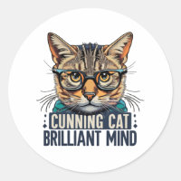 Cunning Cat Brilliant Mind cat with glasses