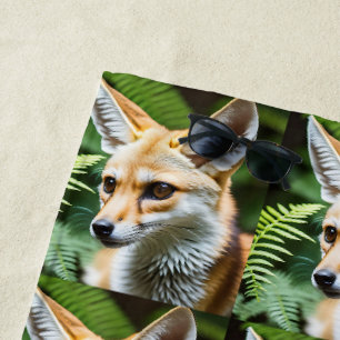 Cunning Fennec Fox, Beach Towel