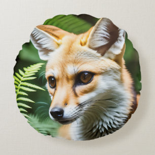 Cunning Fennec Fox, Round Cushion