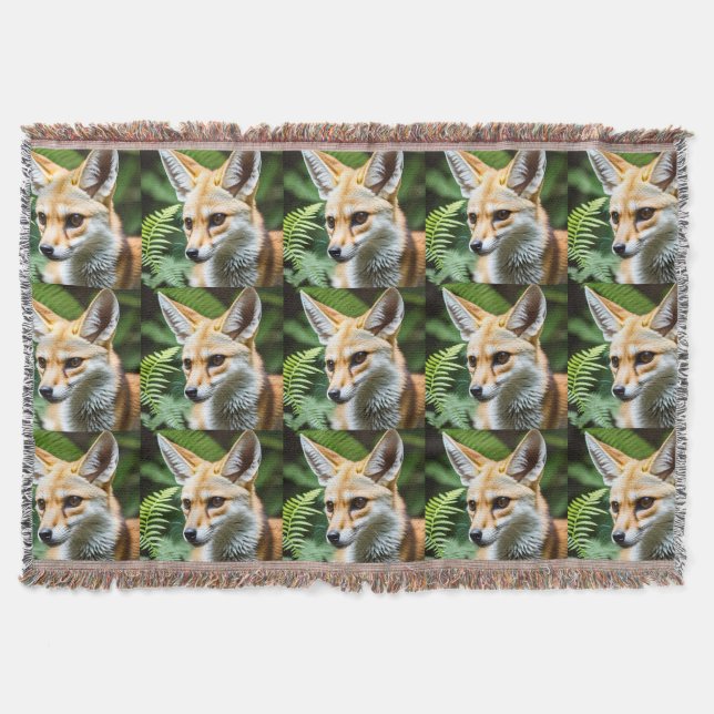 Cunning Fennec Fox, Throw Blanket (Front)